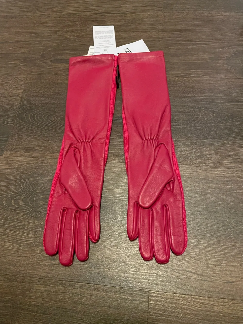 Ugg leather and knit cerise gloves pink size M